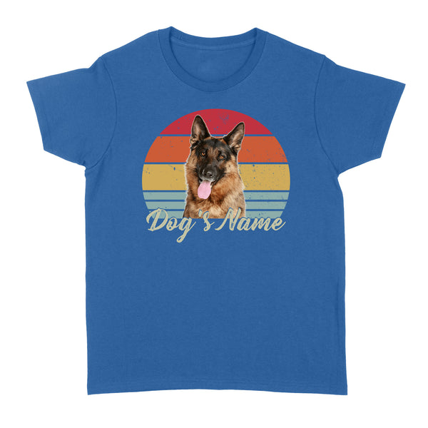 Personalized Dog Shirt with Vintage Portrait - Customize Your Dog Photo/Name Shirt in Retro Style Women's T-shirt