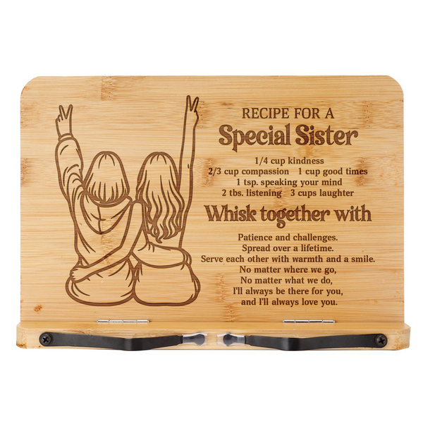 Sister Gifts Book Stand, Recipe for a Special Sister Christmas Gifts for Sister