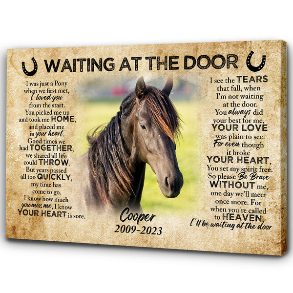 Horse Memorial Canvas Gift For Loss Of Horse| Waiting At The Door - In Memory of Horse NXM297