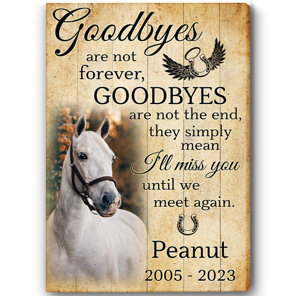 Horse Memorial Gifts Canvas, Memorial Gift for Loss of Horse, In Loving Memory of Horse NXM266