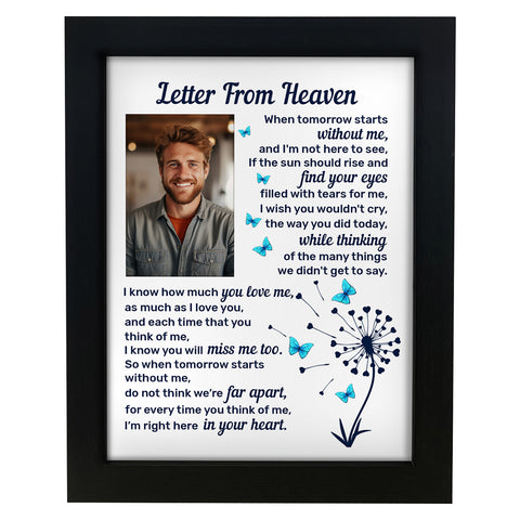 Memorial Shadow Box Letter from Heaven Sympathy Picture Frame Gifts for Loss of Loved One 2x3 Photo TND7