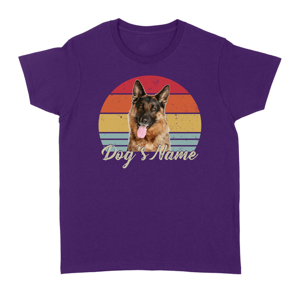 Personalized Dog Shirt with Vintage Portrait - Customize Your Dog Photo/Name Shirt in Retro Style Women's T-shirt