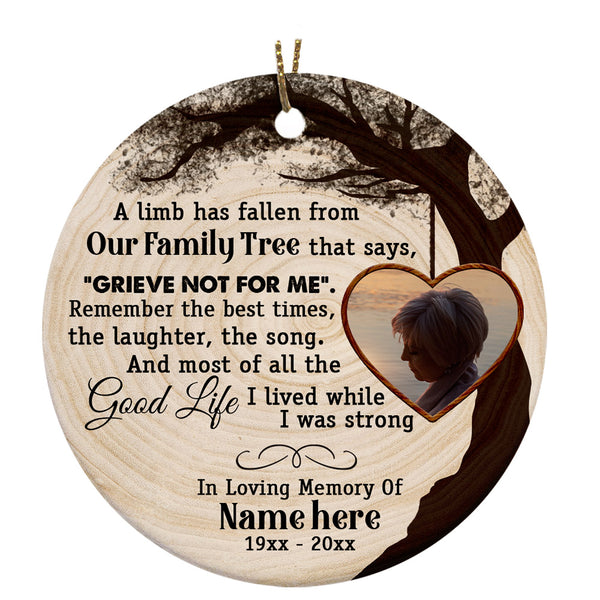 Custom Bereavement Memorial Christmas Ornament For Loss Of Loved One In Memory MC162