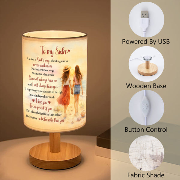 Sister Table Lamp Sister Gifts from Sister Night Light Gifts for Sister Christmas Gifts, Birthday Gifts