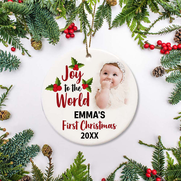 Personalized Christmas Ornaments| My First Christmas Customized Name & Year Baby First Christmas Ornament OMT17-2