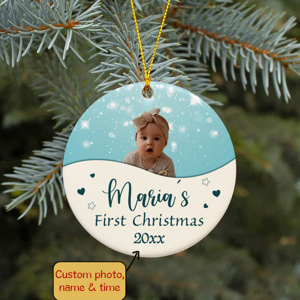 Personalized Christmas Ornaments| My First Christmas Customized Name & Year Baby First Christmas Ornament OMT17-7