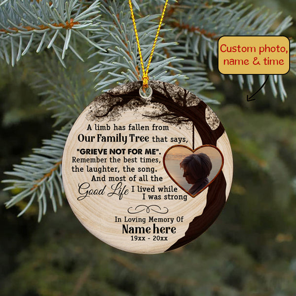 Custom Bereavement Memorial Christmas Ornament For Loss Of Loved One In Memory MC162