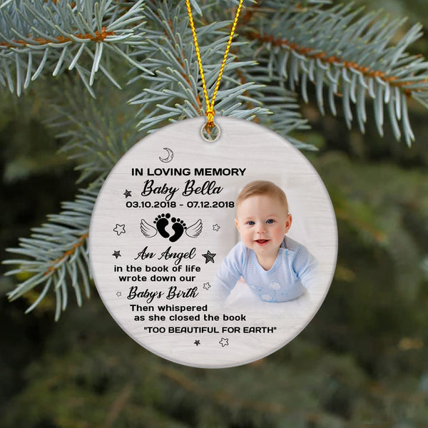Miscarriage Ornament for Baby - Memorial Ornament for Loss of Infant Child MB15