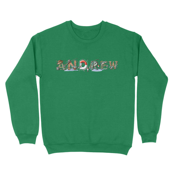 Personalized custom name fishing shirt for fisherman Unisex Sweatshirt