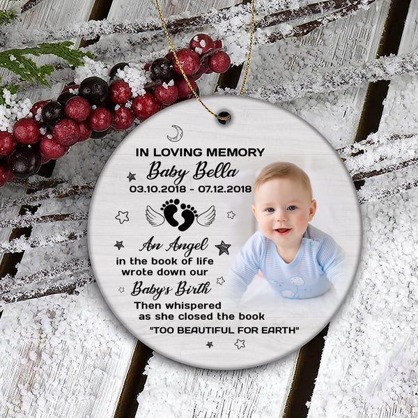Miscarriage Ornament for Baby - Memorial Ornament for Loss of Infant Child MB15