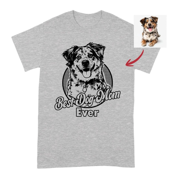 Best Dog Mom Ever Custom Dog T-shirt, Dog Art Personalized Gift FSD4826