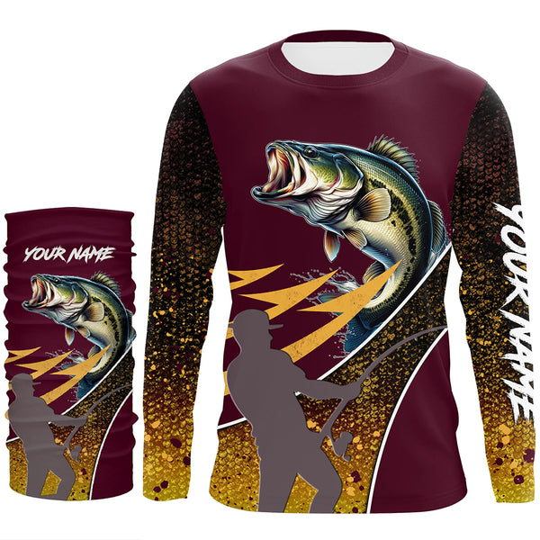 Bass Fishing Jerseys Bass Fisherman Performance Custom Name Fishing UV Shirts TTN04