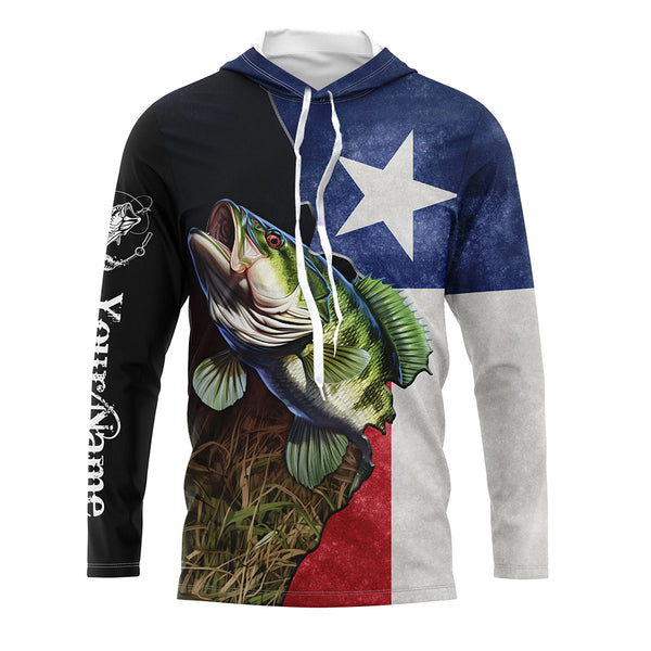 Bass Fishing Texas Flag Custom Name UV Protection Shirts - Personalized Fishing jerseys Fishing Gifts TTN24