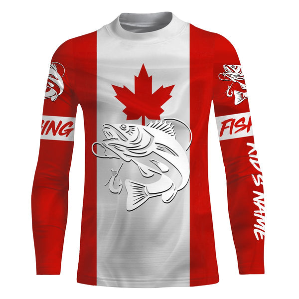 Walleye Fishing 3D Canadian Flag Customize name All over print shirts, fishing gift for men NQS470