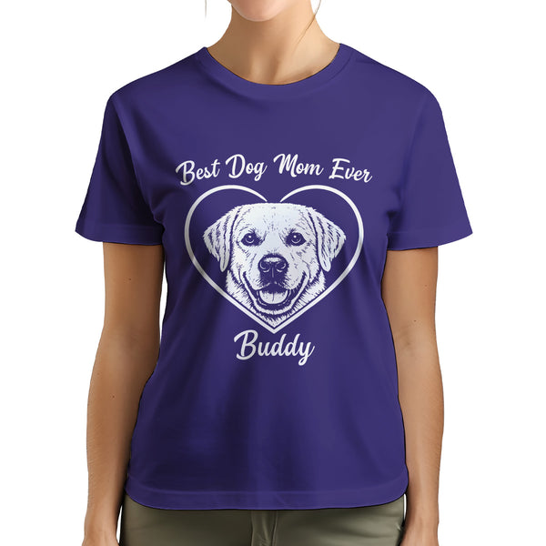 Best Dog Mom Ever Custom Dogface Premium Women's T-Shirt for Mom DM01
