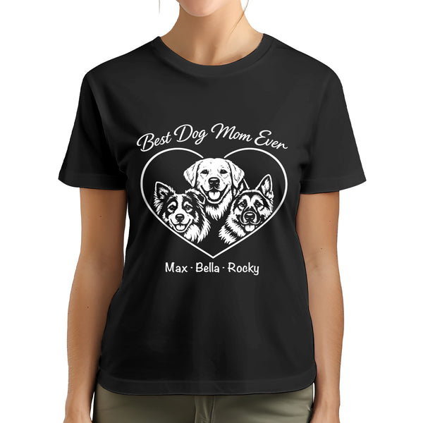 Best Dog Mom Ever Custom Dogface Premium Women's T-Shirt for Mom DM01