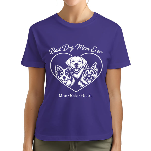Best Dog Mom Ever Custom Dogface Premium Women's T-Shirt for Mom DM01