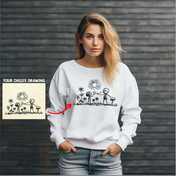 T-Shirt Designed by Your Child - Custom Drawing T-Shirt, Actual Drawing T-Shirt, Personalized Gift For Dad, Mom and Grandparents