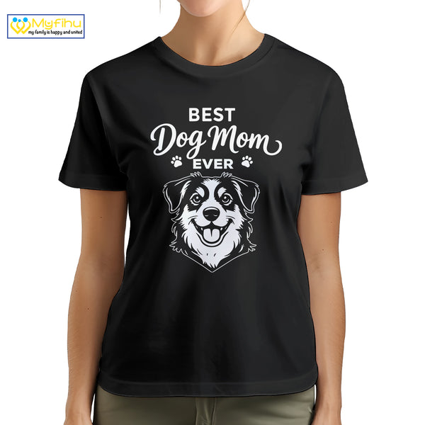 Best Dog Mom Ever Custom Dogface Premium Women's T-Shirt for Mom DM02