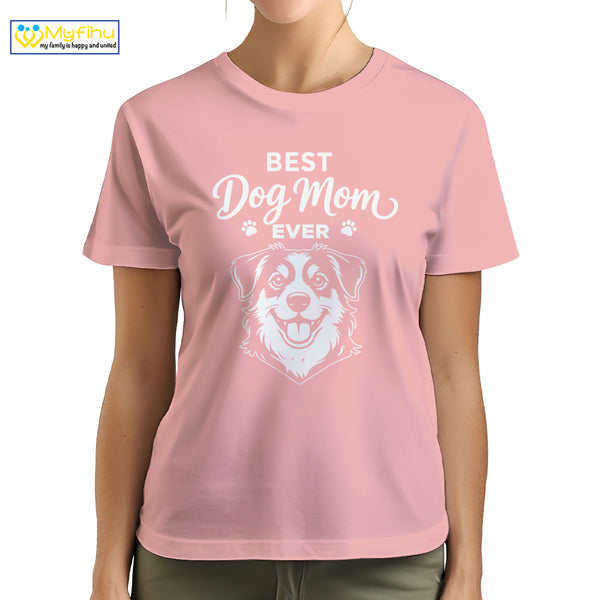 Best Dog Mom Ever Custom Dogface Premium Women's T-Shirt for Mom DM02
