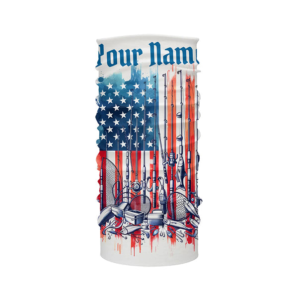Personalized Patriotic American Flag Long Sleeve Fishing Shirts Fishing Tools , Fish Reaper Shirt IPHW5544