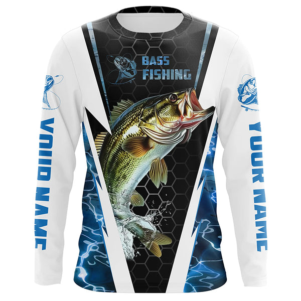 Custom Multi-Color Bass Fishing Jerseys, Bass Long Sleeve Tournament Fishing Camo Shirts For Men, Women, Kids IPHW5881
