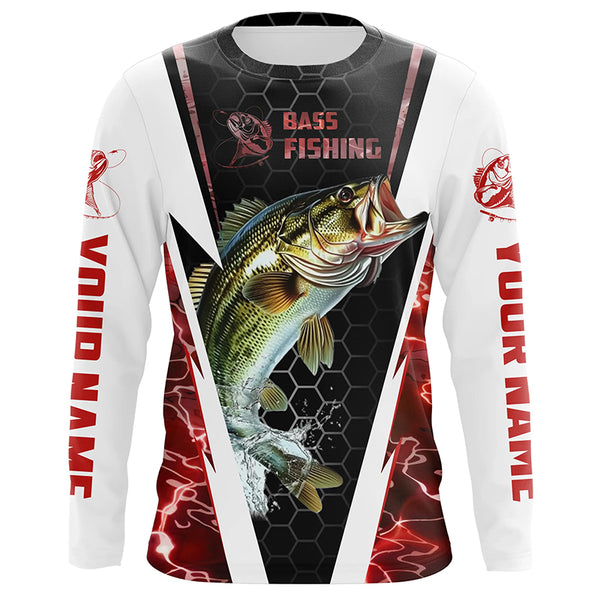 Custom Multi-Color Bass Fishing Jerseys, Bass Long Sleeve Tournament Fishing Camo Shirts For Men, Women, Kids IPHW5881