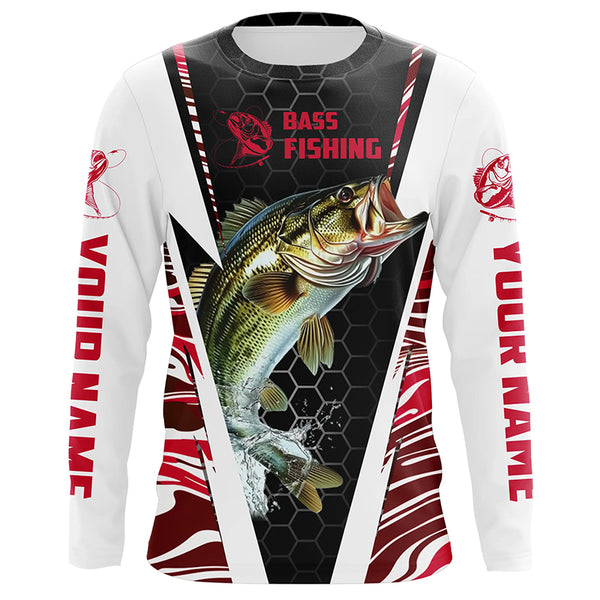 Custom Multi-Color Bass Fishing Jerseys, Bass Long Sleeve Tournament Fishing Camo Shirts For Men, Women, Kids IPHW5882