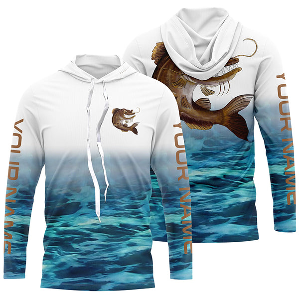 Custom Angry Catfish Tournament Long Sleeve Fishing Shirts, Catfish Performance Fishing Jerseys IPHW4794