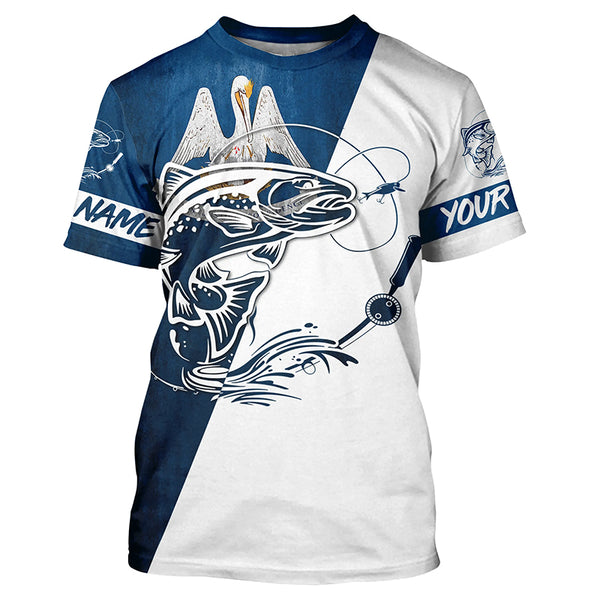 Louisiana  Trout Custom Long Sleeve Tournament Fishing Shirts, Trout Fishing Jerseys IPHW4893