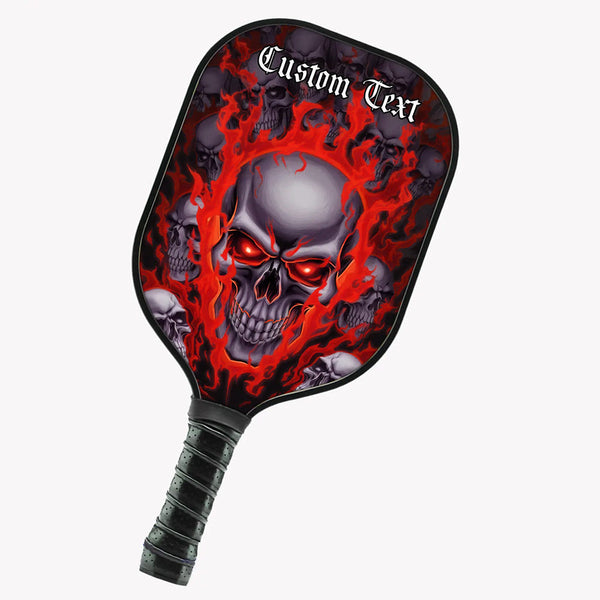 Custom Red Flame Skull Pickleball Paddle For Men And Women, Halloween Pickleball Paddles Pickleball Gifts IPHW7477