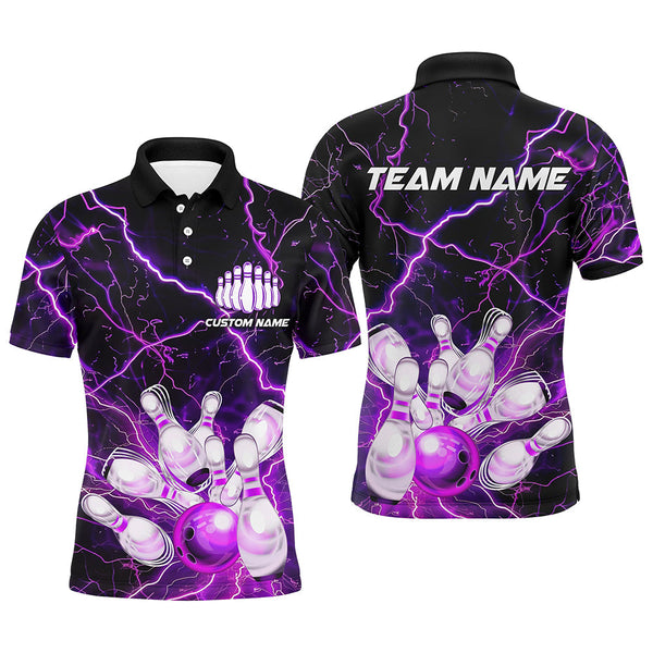 Purple Thunder Lightning Custom Strike Unisex Bowling Team Shirts, Unisex Bowling Jerseys IPHW6175