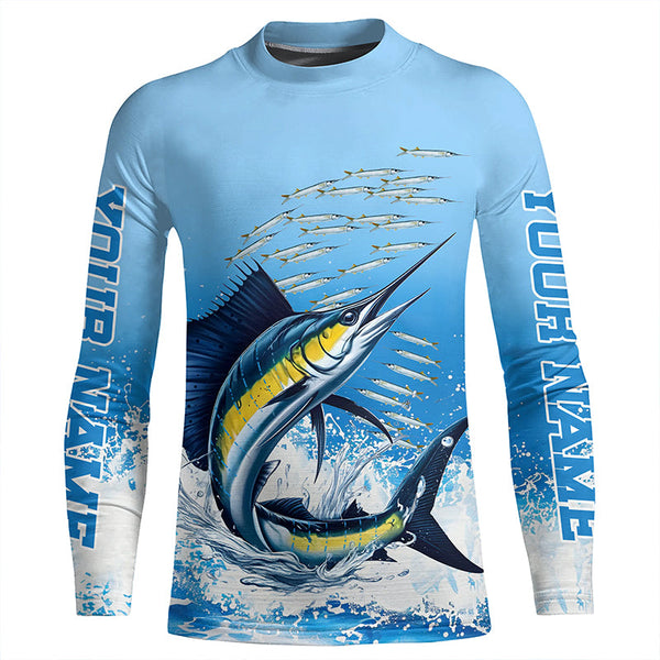 Sailfish Fishing Custom Long Sleeve Performance Fishing Shirts, Sailfish Saltwater Fishing Shirt IPHW7072
