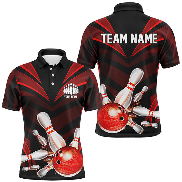 Red Bowling Jersey Strike Bowling Team Shirts, Custom Bowling Uniforms For Men And Women IPHW7105