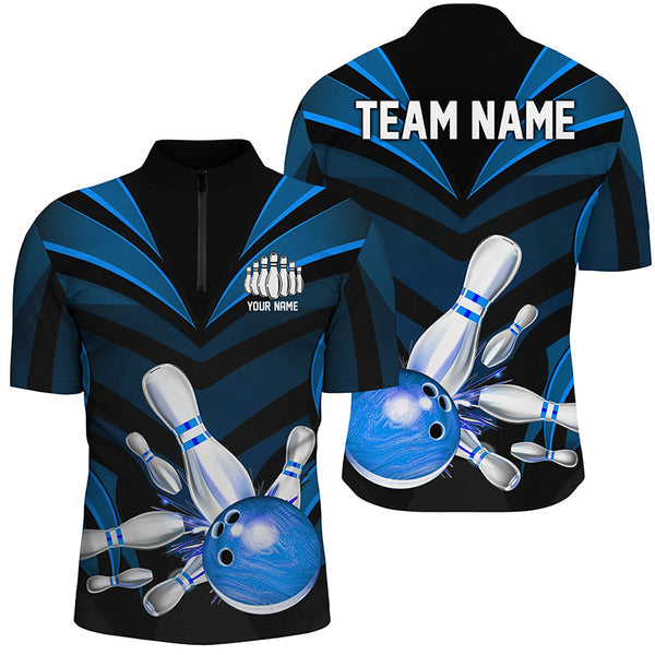 Blue Bowling Jersey Strike Bowling Team Shirts, Custom Bowling Uniforms For Men And Women IPHW7106