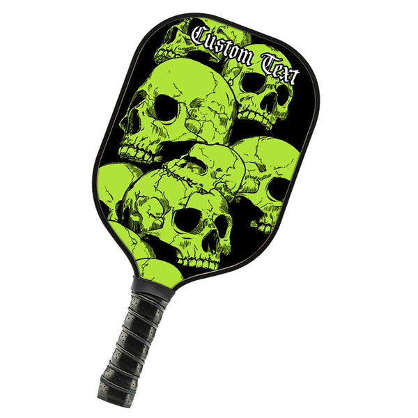 Black And Green Skulls Customized Picklebal Paddle, Team Pikcleball Paddles Halloween Pickleball Gifts IPHW7486
