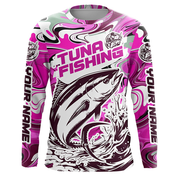Personalized Tuna Saltwater Fishing Long Sleeve Fishing Shirts, Multi-Color Tuna Fishing Jerseys IPHW5888