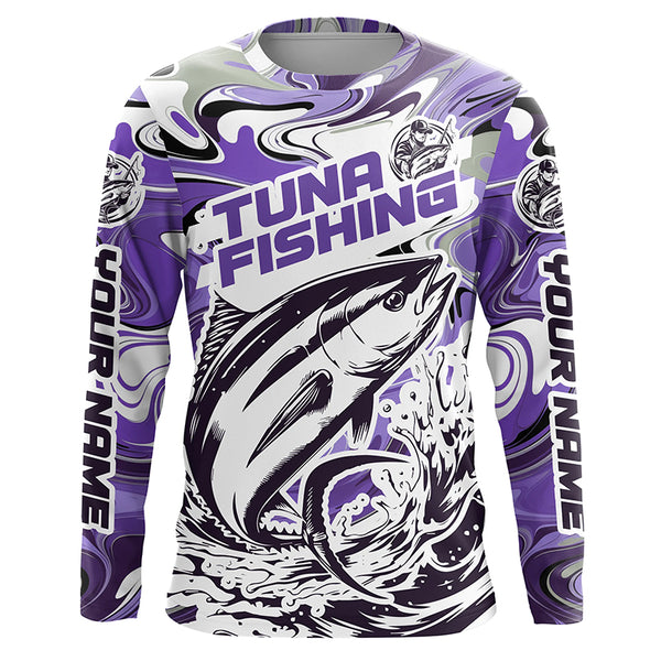 Personalized Tuna Saltwater Fishing Long Sleeve Fishing Shirts, Multi-Color Tuna Fishing Jerseys IPHW5888