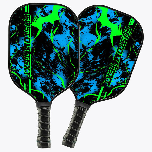 Blue And Green Paint Splatter 3D Printed Custom Pickleball Paddles, Pickleball Gifts For Men And Women IPHW7224