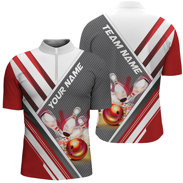 Custom Red Bowling Shirts For Men And Women Red Bowling Team Jerseys Bowlers Outfits IPHW5494