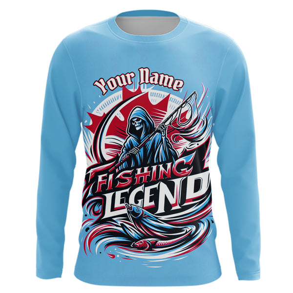 Personalized Canadian Fishing Legend Long Sleeve Fishing Shirts Fishing Gift For Men, Women And Kid IPHW5546