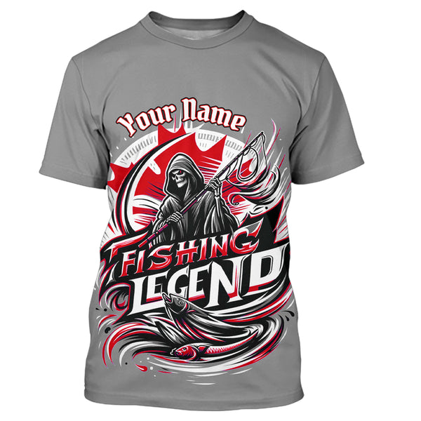 Custom Canadian Flag Fishing Legend Performance Fishing Shirts Fishing Gift For Men, Women And Kid IPHW5547