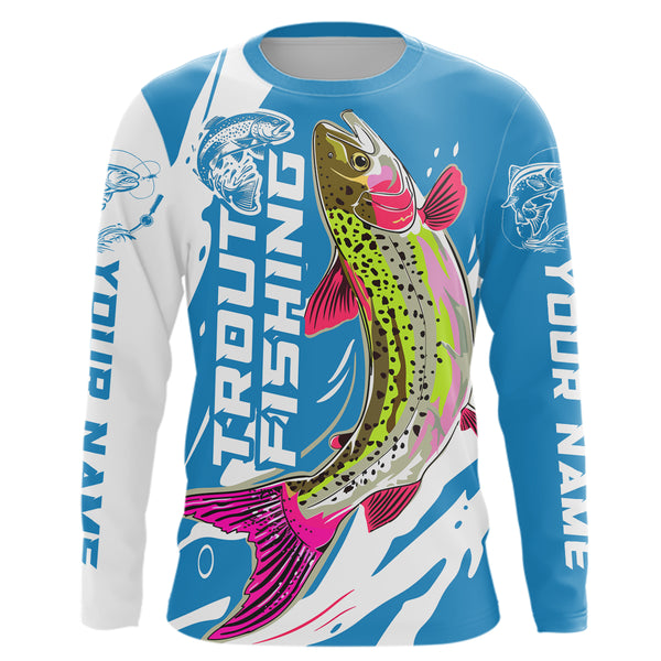 Custom Trout Fly Fishing Long Sleeve Tournament Shirts, Multi-Color Trout Fishing Jerseys For Men, Women And Kids IPHW5885