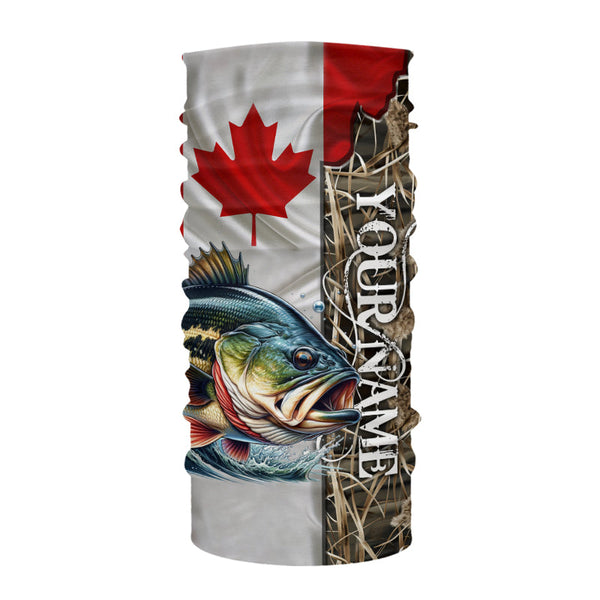 Bass Fishing Canada Flag Camo Custom name All over print shirts - personalized fishing gifts NQS541