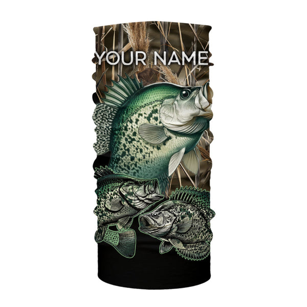 Crappie fishing green scales camo personalized custom name sun protection long sleeve fishing shirts NQS3728