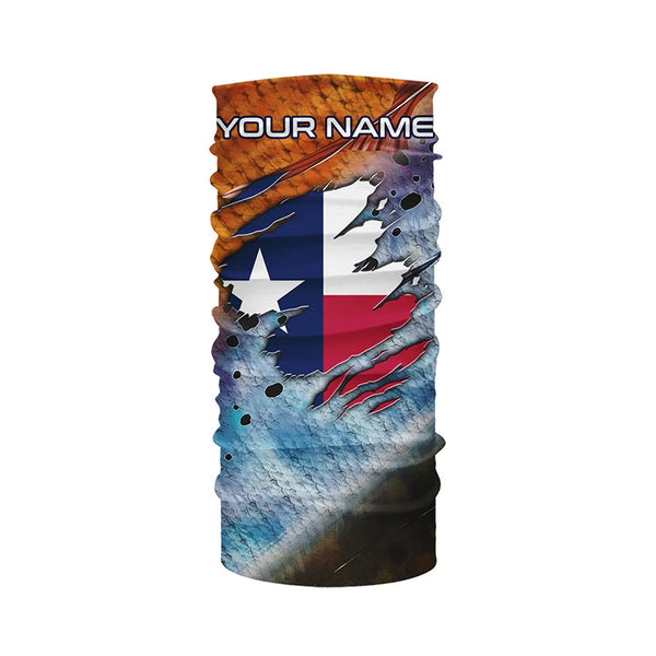 Texas slam redfish trout flounder scales Texas flag Custom patriotic fishing long sleeve shirts NQS6813