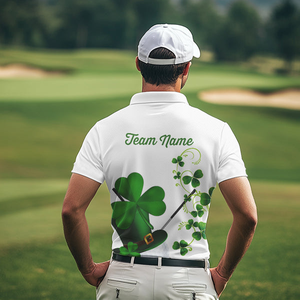 Green shamrock golf ball clubs Lucky Mens polo golf shirts Custom St Patrick Day team golf jerseys NQS9482