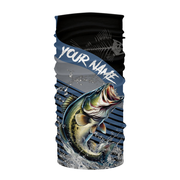 Largemouth Bass fishing Custom UV protection fishing long sleeve shirt, Bass Fishing jerseys | Blue NQS9351
