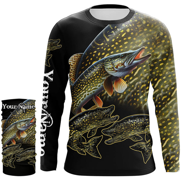 Northern Pike Fishing Custom Name UV protection long sleeves fishing shirts NQS1793
