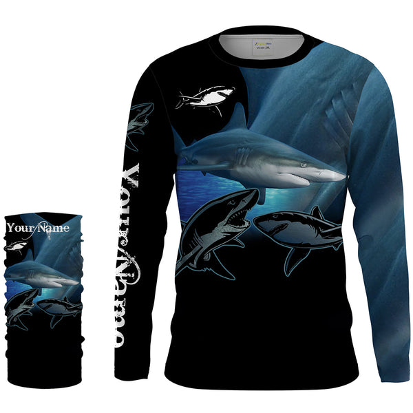 Blacktip shark Fishing Customize Name long sleeves fishing shirts, Personalized Fishing Gift NQS2092